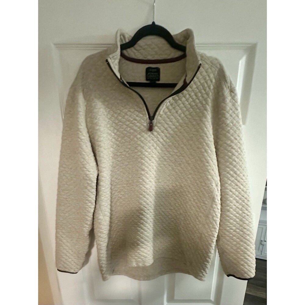 J. Crew Mens 1/4 Zip Pullover Quilted Size Large